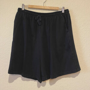 Fresh Produce Black Cotton Sweat Shorts Sz 1X Jersey Cotton Beach Casual Comfort